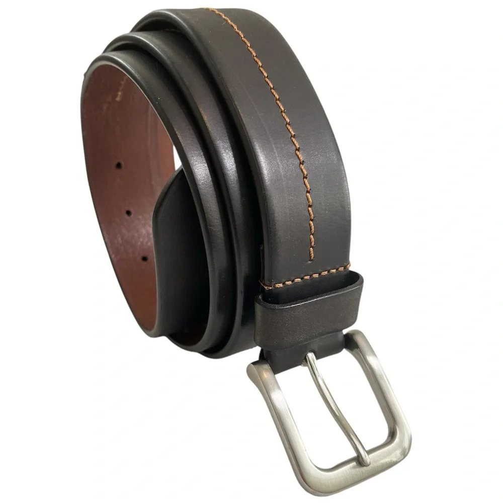 Joseph Abboud Belt Size 42, Dark Brown, Silver Finish Buckle